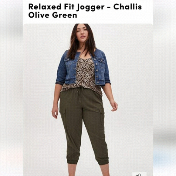 TORRID Olive Green cargo ankle jogger pants  size 1x - Picture 1 of 8